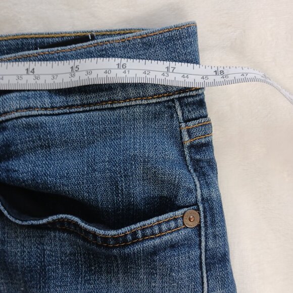 7 For All Mankind Jose Fina Boyfriend Skinny Jeans Size 30, Med Wash, Button Fly - Picture 13 of 16